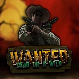 Wanted Dead or a Wild slot logo by Hacksaw Gaming at Fugu Casino