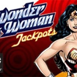 Wonder Woman Jackpots slot logo by Amaya at Fugu Casino